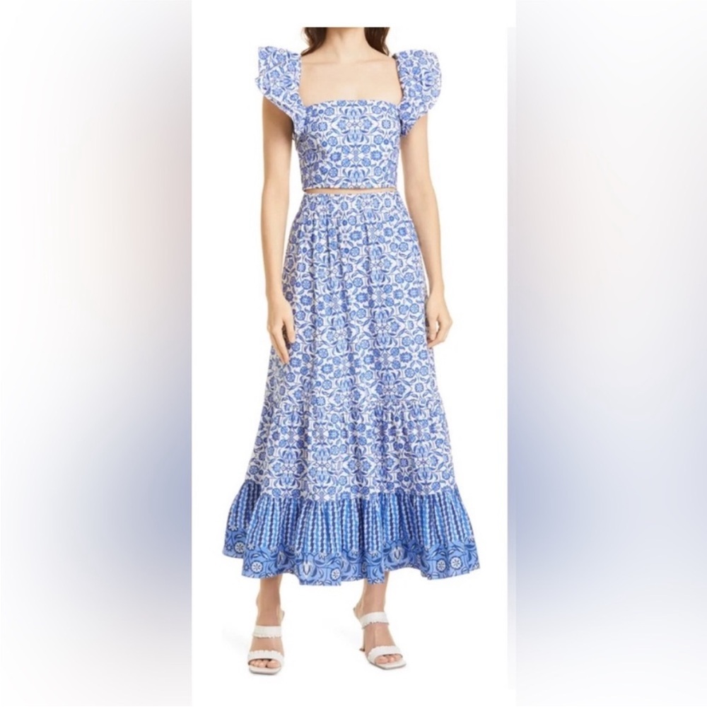 Cara Cara Chase Maxi Skirt in Spanish Tile Blue - Small - Picture 5 of 9